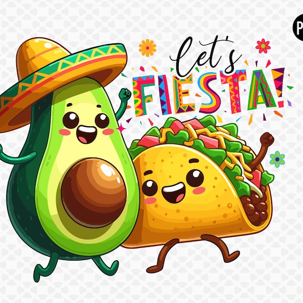 Cinco De Mayo Mexican Party PNG, Funny Lets Fiesta Taco Avocado png file shirt , Fiesta png, Cinco de Mayo png, Fiesta Squad Png