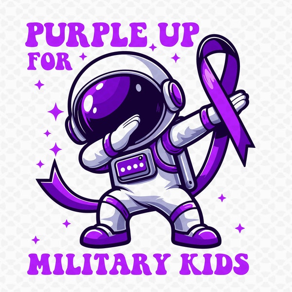 Purple Up Military Kids SVG PNG, Military Child Month Astronaut Funny svg file shirt , Month Of Military Child svg file , Purple Up