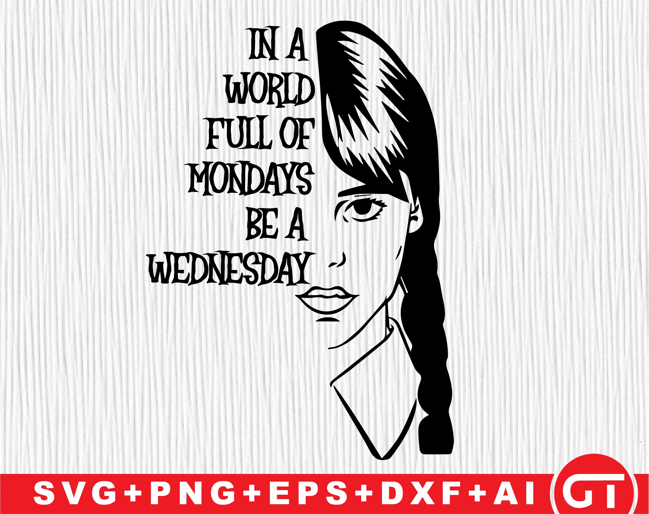 Wednesday Addams Netflix SVG, Typographic Logo SVG, Wednesday TV Series SVG  PNG EPS DXF PDF, Cricut