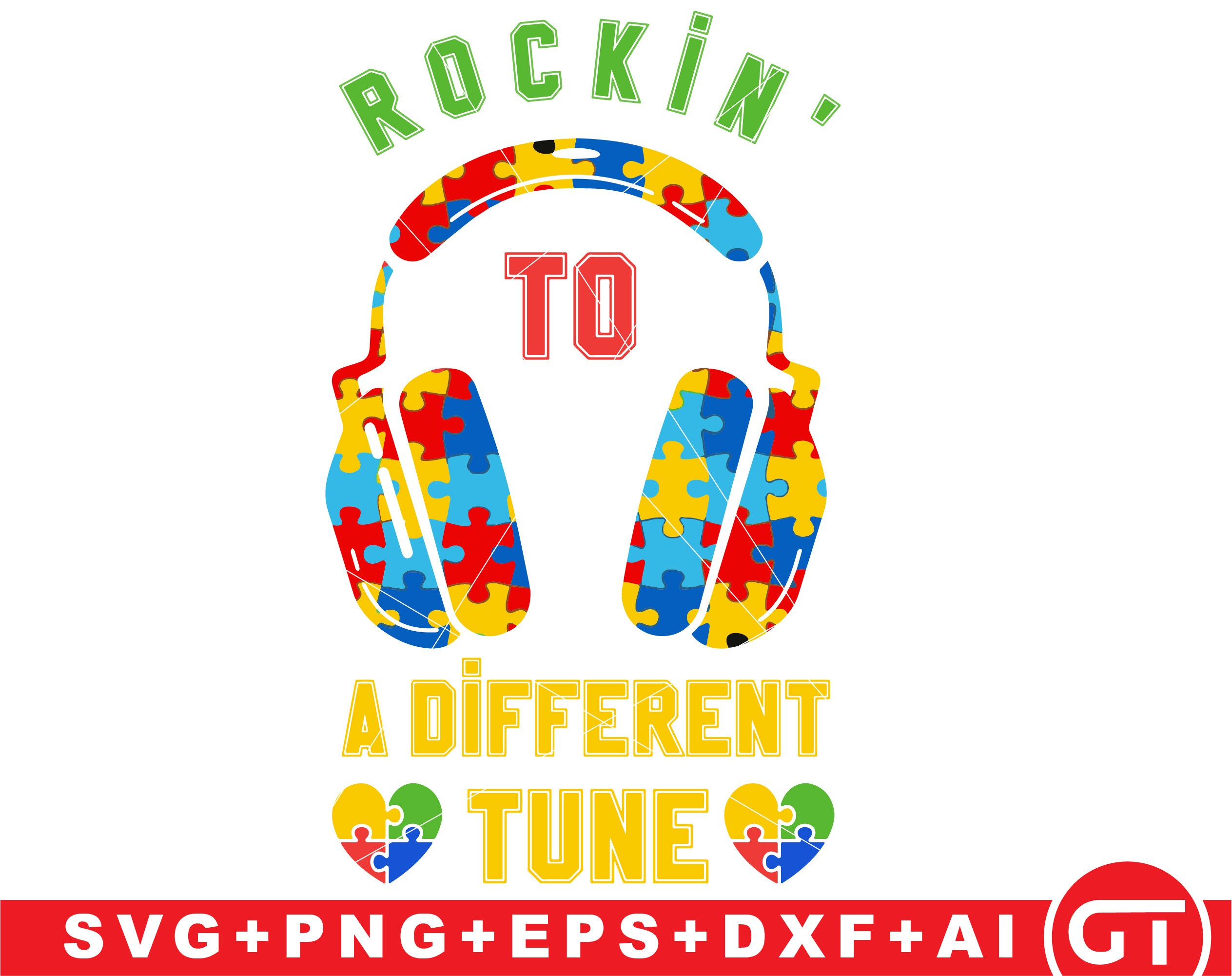 Rocking to A Different Tune Autism Support Svg Autism Etsy