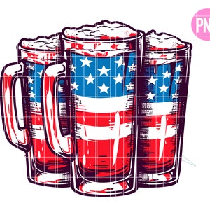 Vintage American Flag Beer Png , 4th of July Png , Independence Day Png ...