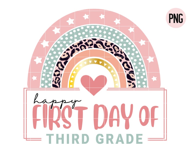 First Day of Third Grade Png Teacher Back to School 3rd - Etsy