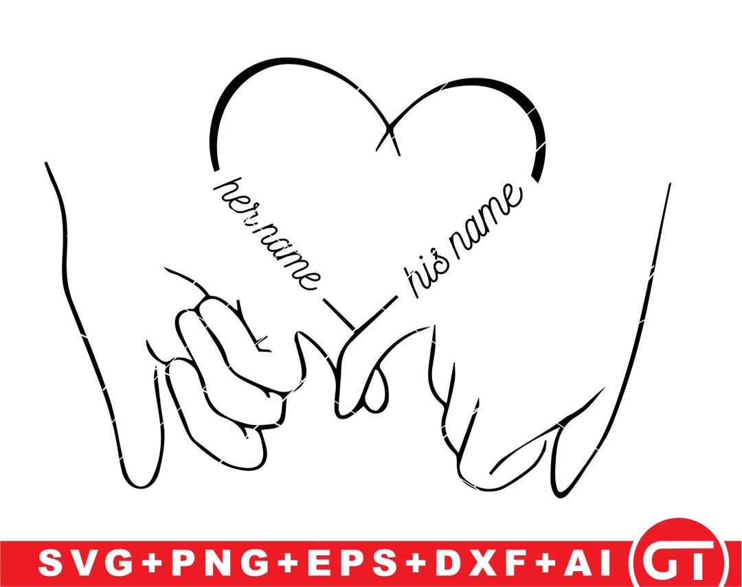 Holding Hands SVG, Pinky Hold, Love, SVG Cut File , Wedding Card Couple ...