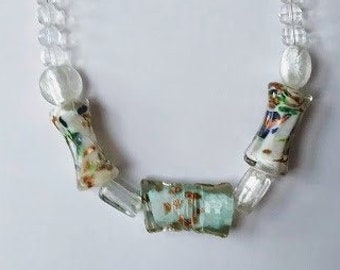 Czech glass , crystal bead necklace