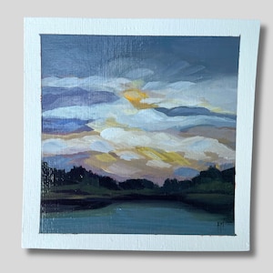 Original Art on Paper, Abstract Landscape, Unframed Art, Original Landscape Painting, Acrylic Painting