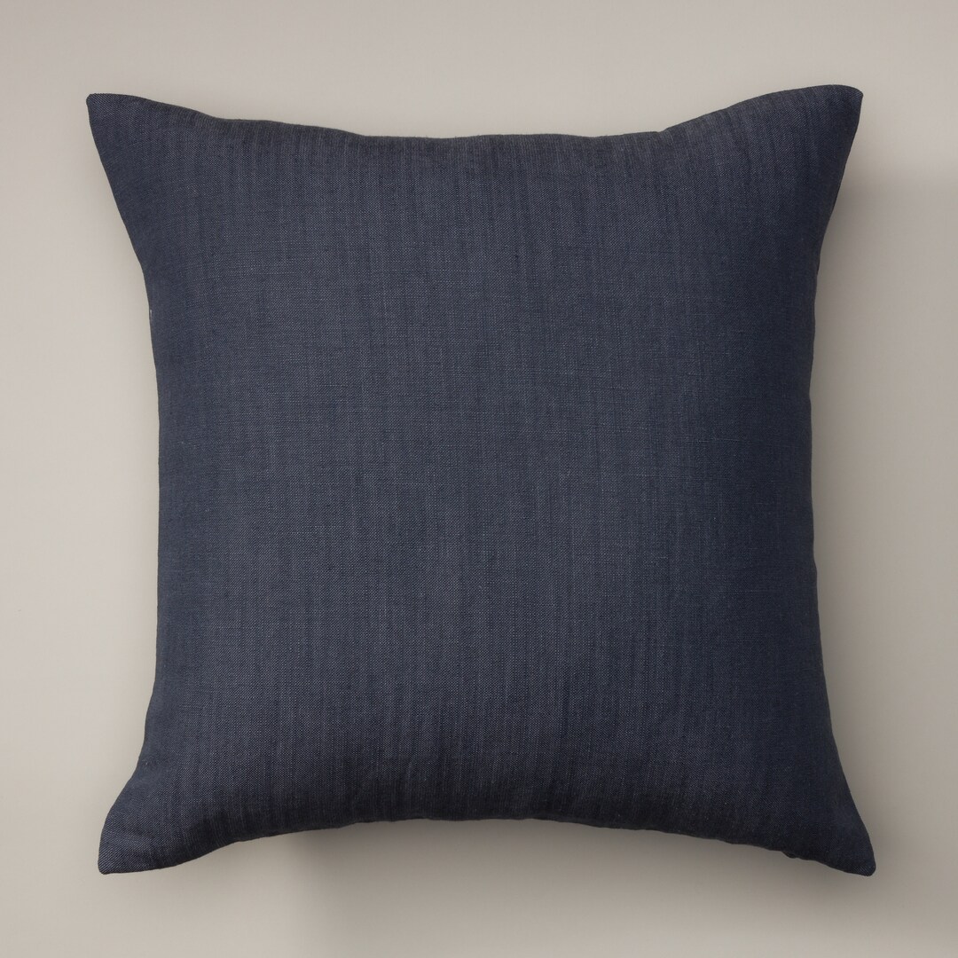 Navy Linen Pillow Cover Etsy UK
