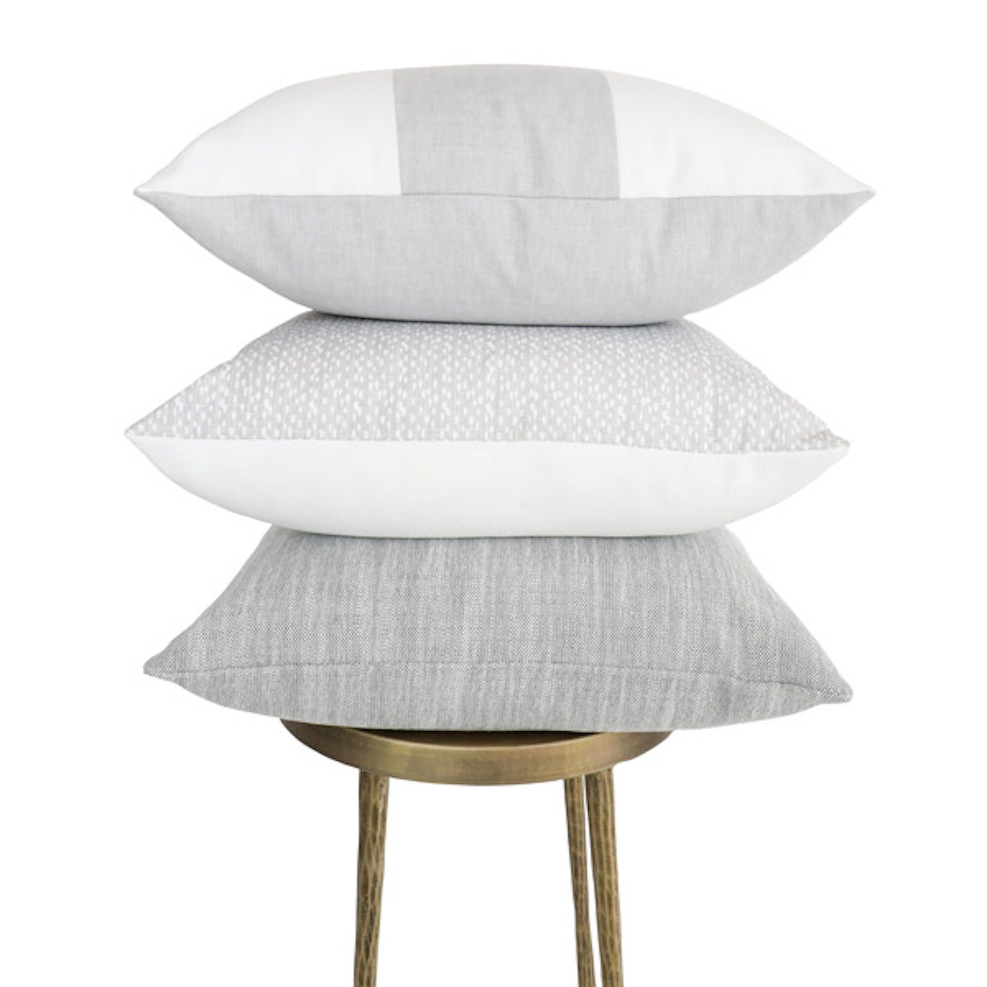 Gray White Pillow Cover Colorblock Pillow Striped Etsy