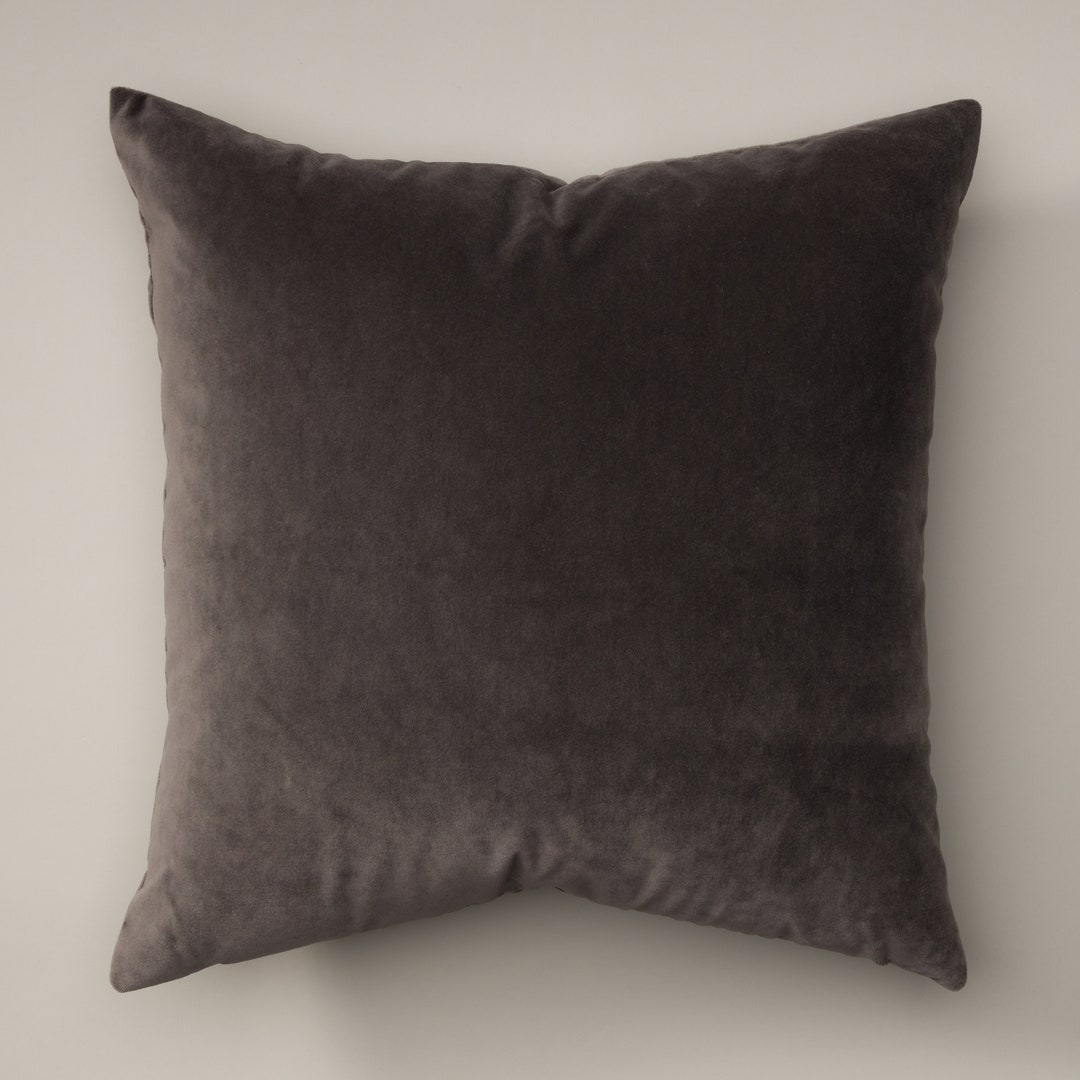 Charcoal Gray Velvet Pillow Cover Etsy