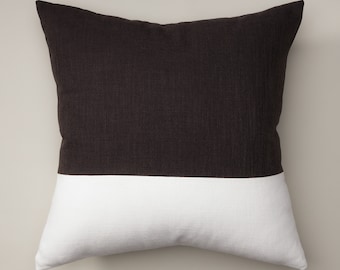 AVERY Black and White Color Block Pillow Cover