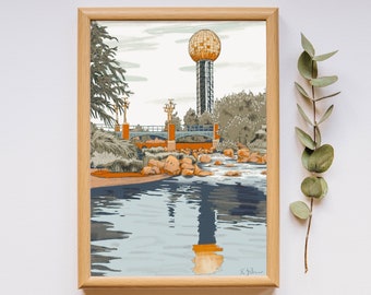 Sunsphere Art Print: Knoxville Tennessee, World's Fair Poster