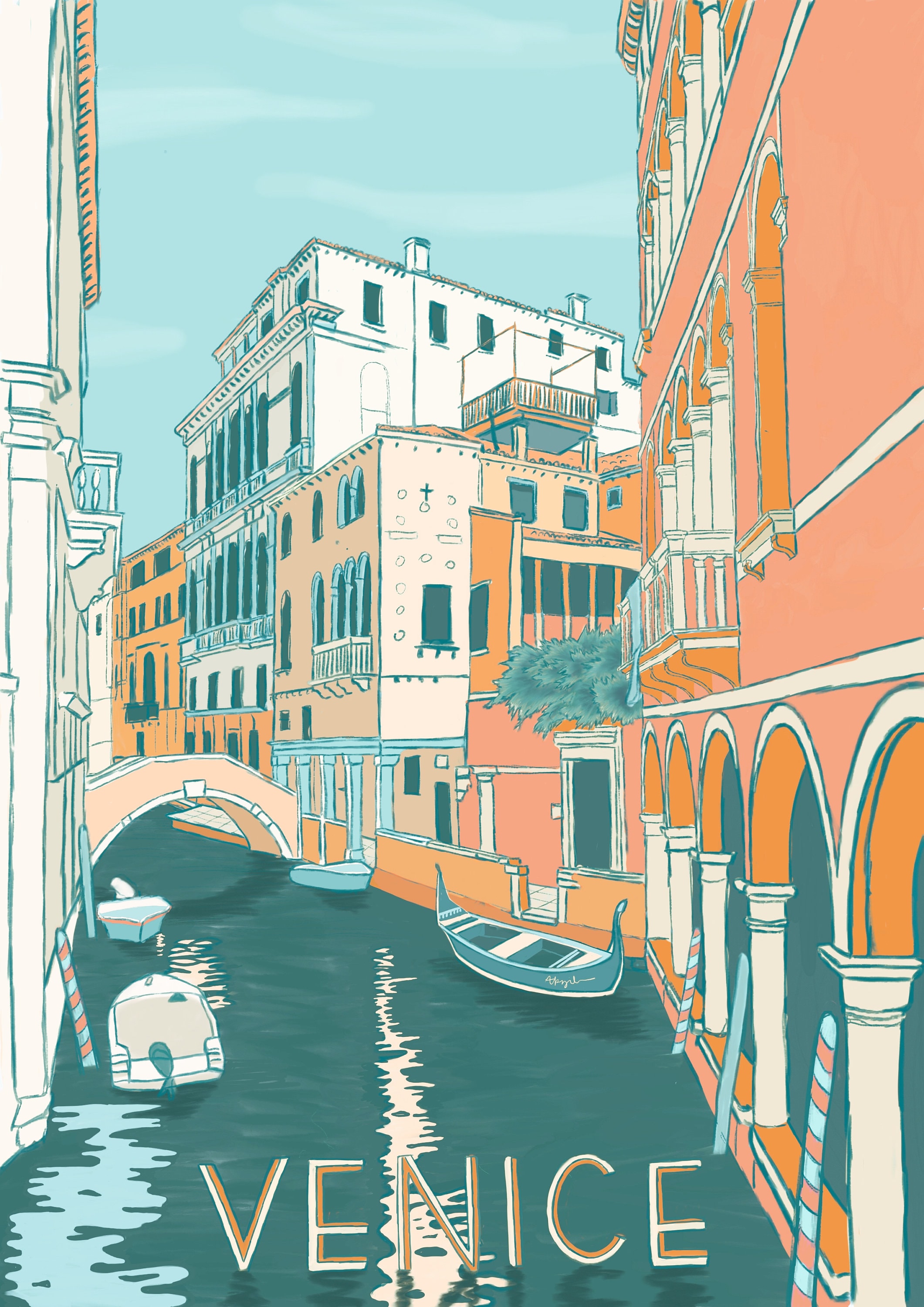Kunstdruck Venedig Im Fauvismus-Stil – Bunte Italien-Motive Für Wand & Büro In 6 Größen