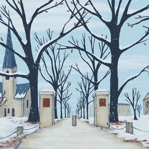 Kenyon College Four Seasons Prints Set: Gambier Ohio Campus Art (8x10in)