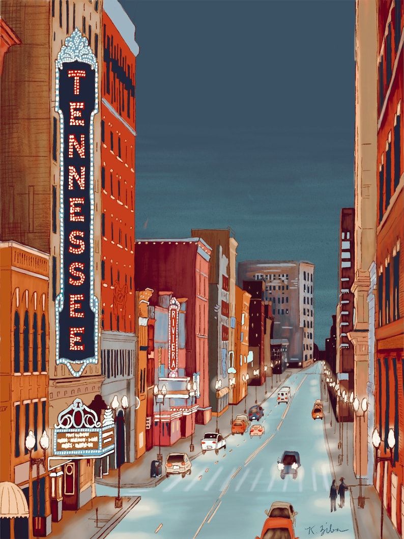 Knoxville Art Print Tennessee Theater Print Knoxville Etsy