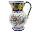 French Faience Cognac Biscuit Advertising Jug