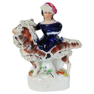 C. 1850 Staffordshire Girl on a Goat