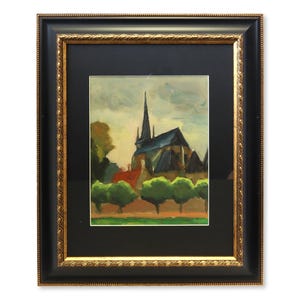 Small French Rural Church Painting