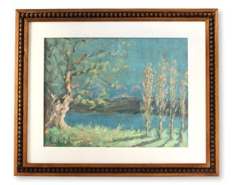 Vintage French Countryside Landscape Painting