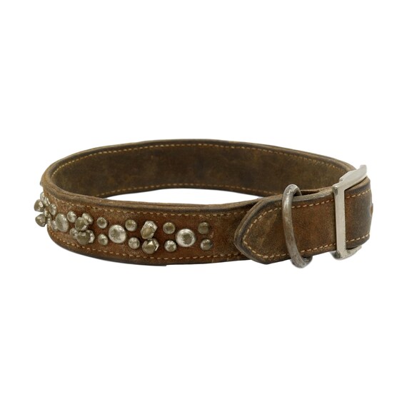 1920s 22 French Studded Leather Dog Collar