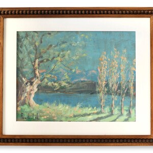 Vintage French Countryside Landscape Painting