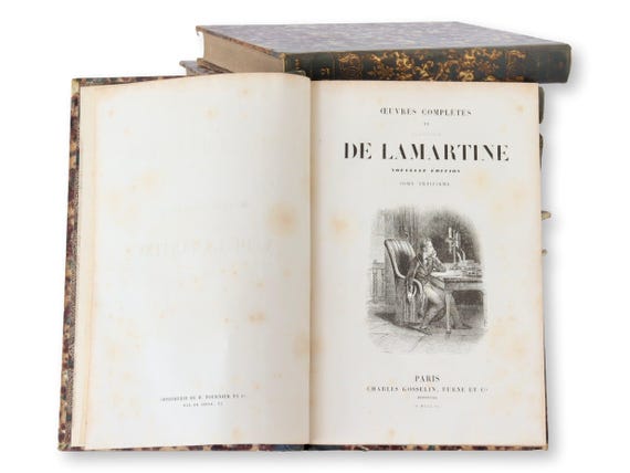 1840 French Oeuvres Complètes de Lamartine Books - Etsy 日本