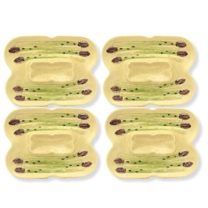 C. 1920s Mintons Asparagus Plates, Set of 4