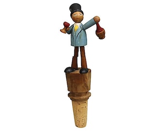 Midcentury Black Forest Animated Wine Stopper