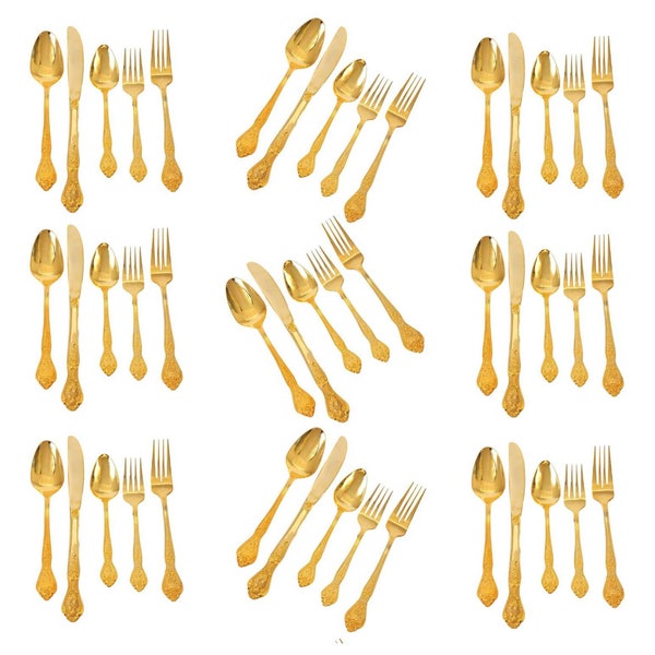 Rogers Gold Plated Flatware / Cutlery, Service for Eight