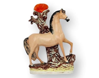 Antique Staffordshire Horse Spill Vase