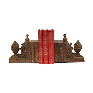 19th Century Oversized Hand-Carved Bookends, a Pair