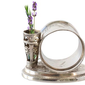 19th-C. Napkin Ring w/ Bud Vase