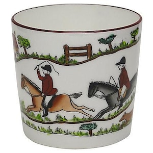 Crown Staffordshire Style Englische Jagdszene Open Jam Pot