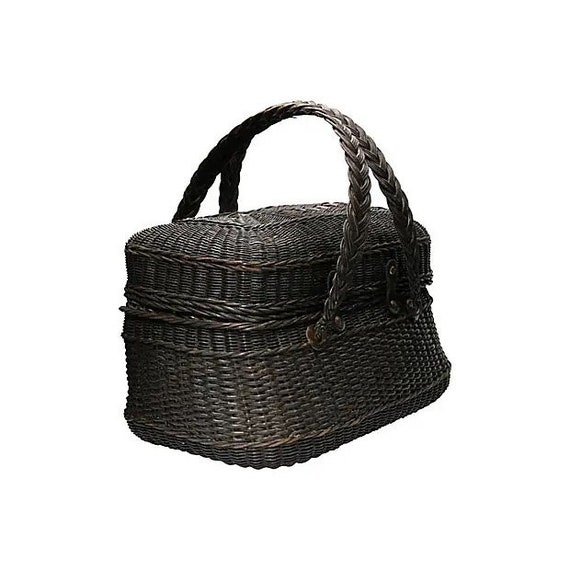 Antique French Covered Basket - image 2