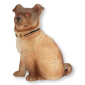 Antique Bisque Porcelain Pug Dog