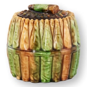 Antique English Majolica Tobacco Jar / Humidor