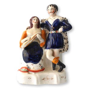Antique English Staffordshire Musicians Figurine