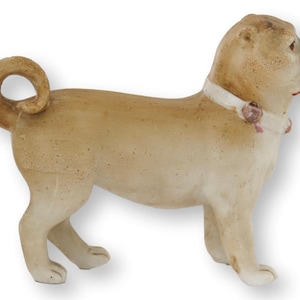 Antique Staffordshire Porcelain Pug Dog