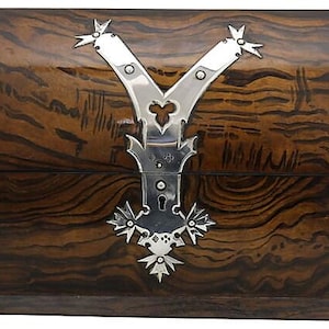 Antique Arts & Crafts Rosewood Box w/ Sterling Silver Hardware