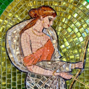 DIANA di Stabiae, copy, 1 st century AD, Antique, roman art, roman Goddess, antique fresco, glass mosaic tile, wall art