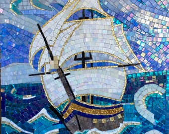 モザイク　油絵アート BRIG - 写真; オリジナル; ホームデコレーション; モザイクアート
