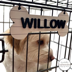 Personalized Crate Sign | Crate Sign With Paws | Dog Name Plate | Kennel Sign | Gift For Dog Lover | Dog Gift | Personalized Pet Gift