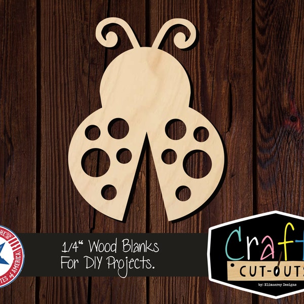 Ladybug Cutout | Multiple Sizes | Laser Cut Shapes | Unfinished Wood Blanks | Spring Shapes | Craft Supplies | Wood Cutouts | Bug Shapes