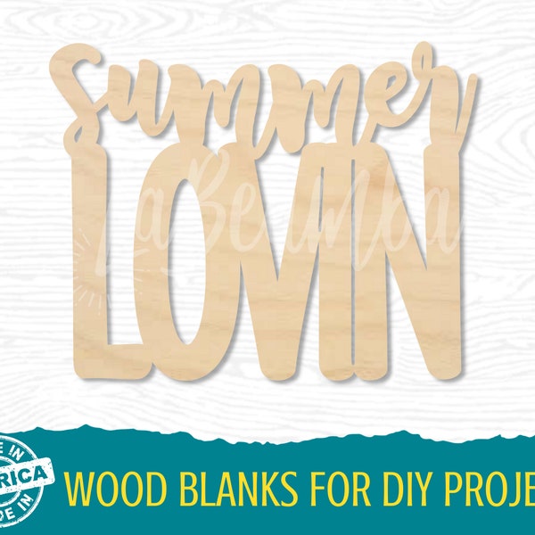 Summer Lovin' Wood Words | Wreath Insert | Multiple Sizes | Laser Cut Shapes | Unfinished Wood Blanks | Craft Supplies | Wood Cutouts