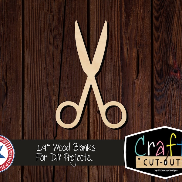 Scissors Shape | Salon Shapes | Salon Decor | Multiple Sizes | Laser Cut Shapes | Unfinished Wood Blanks | Craft Supplies | Wood Cutouts