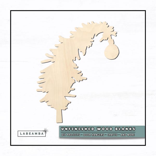 Grinch Christmas Tree 1 | Multiple Sizes | Laser Cut Shapes | Unfinished Wood Blanks | Craft Supplies | Wood Cutouts | Grinch Decor