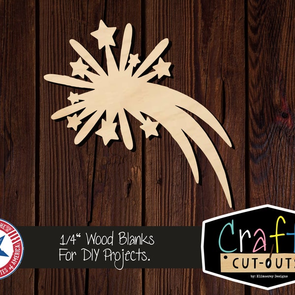 Unfinished Fireworks Burst Shape | 4th of July | Multiple Sizes | Laser Cut Shapes | Unfinished Wood Blanks | Craft Supplies | Wood Cutouts