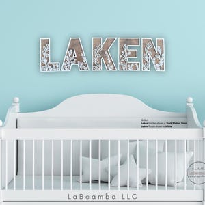Custom Wood Name Sign | Boho name sign | Girl Name Sign | Above Crib Sign | Baby Shower Gift | Layered Name Sign | Large Wood Name Letters