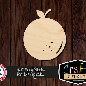 Orange Wood Shape | Multiple Sizes | Laser Cut Shapes | Unfinished Wood Blanks | Craft Supplies | Wood Cutouts | Fruit Cutouts