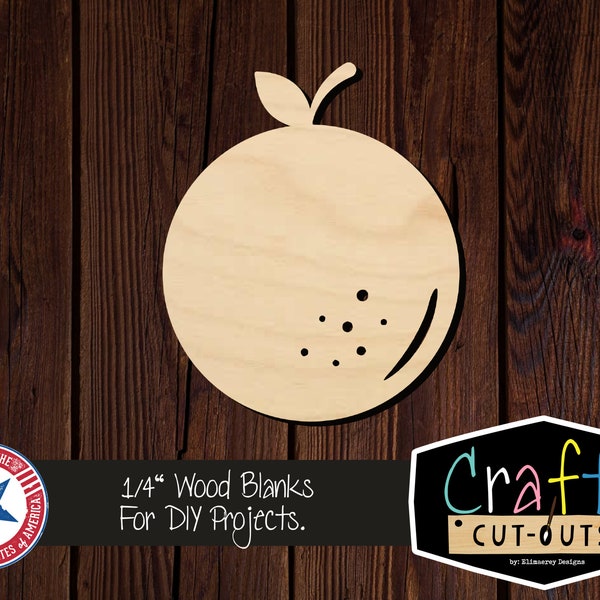 Orange Wood Shape | Multiple Sizes | Laser Cut Shapes | Unfinished Wood Blanks | Craft Supplies | Wood Cutouts | Fruit Cutouts