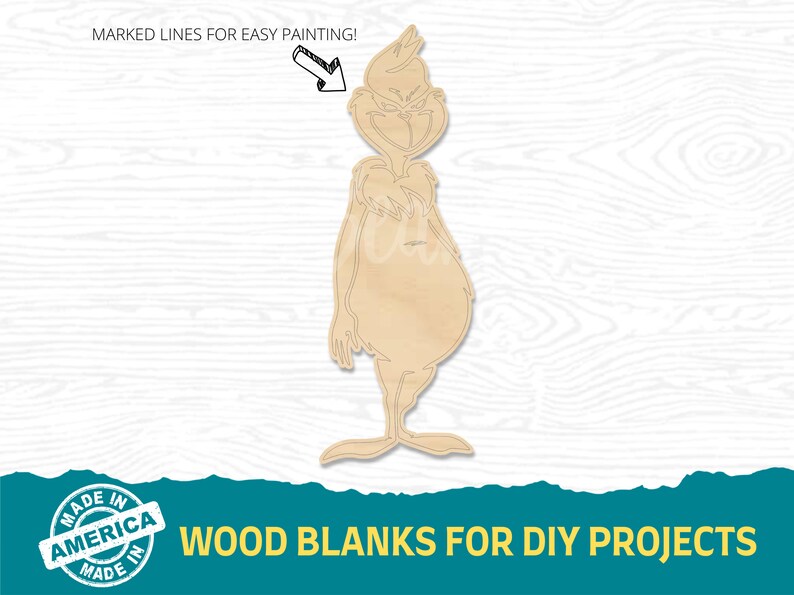 Grinch Full Body Shape Multiple Sizes Laser Cut Shapes Etsy