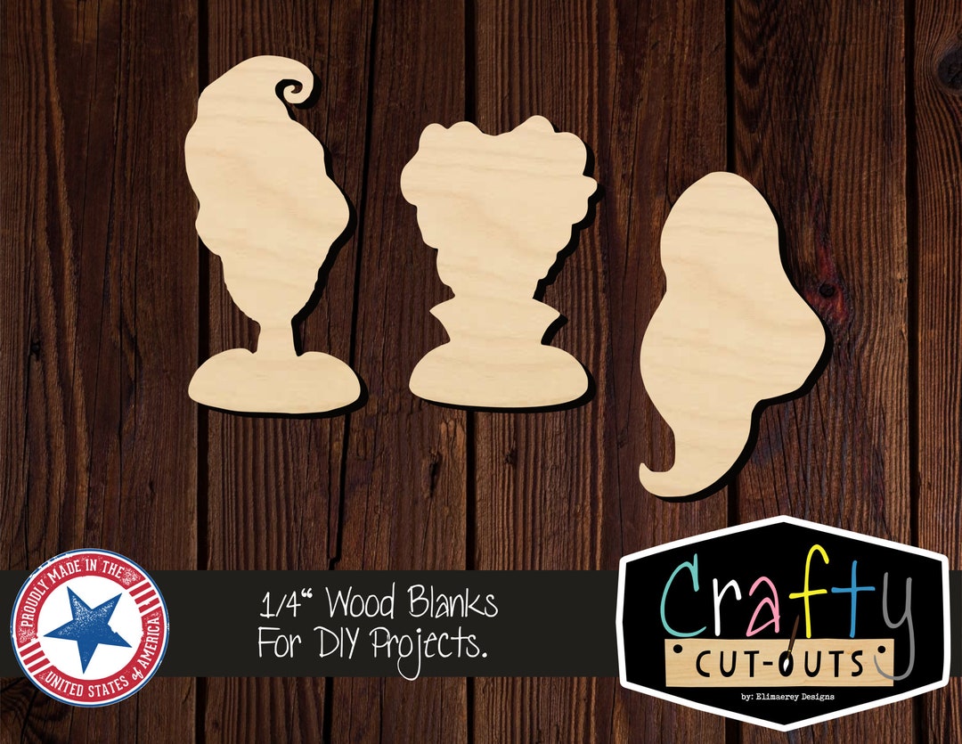 Sanderson Sisters Set of 3 Multiple Sizes Laser Cut Shapes Unfinished